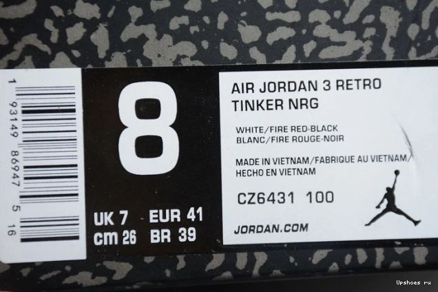 Red SE Jordan 3 CZ6431-100 Retro (2020) Fire Denim Air 0405